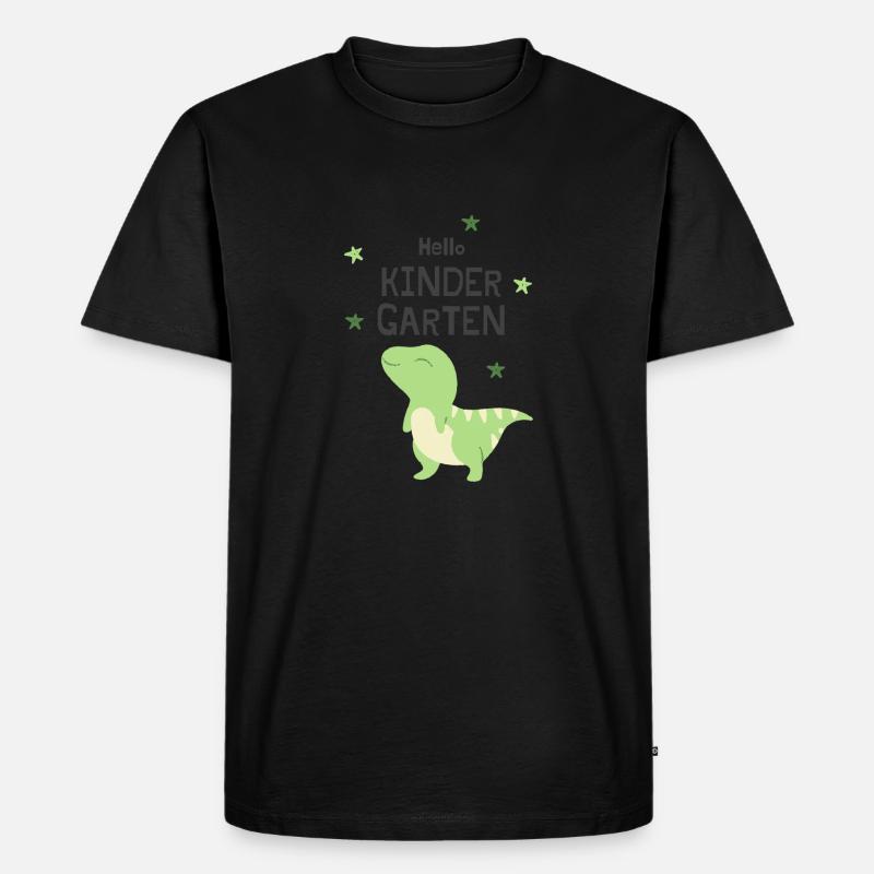 Hello Kindergarten - Männer Premium Bio T-Shirt - Schwarz
