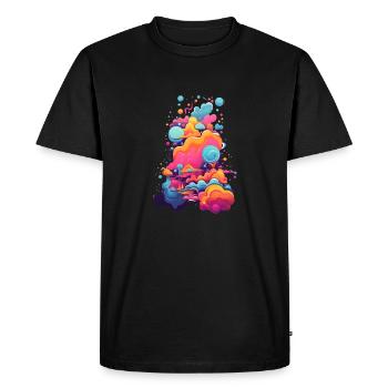 Univers Hypnotique : Couleurs et Formes en Éveil - T-shirt Premium bio Homme - noir - Devant - Nico (187cm)