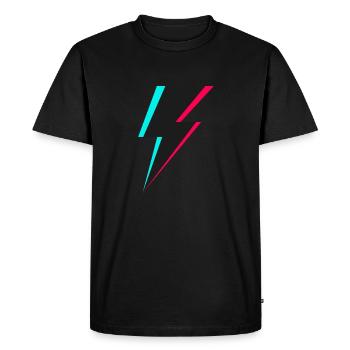 Logo de l’éclair - T-shirt Premium bio Homme - noir - Devant - Nico (187cm)