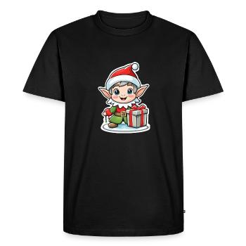 Elf Christmas Elf Gift Elf - Men's Premium Organic T-Shirt - black - Front - Nico (187cm)
