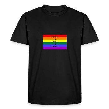 Love is Love is Love: T-Shirt for LGBTQ+ Pride - Men's Premium Organic T-Shirt - black - Front - Nico (187cm)