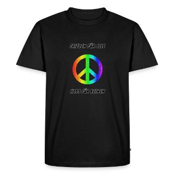 Manifestation : Paix pour tous : Haine pour le n°3 anti-AFD - T-shirt Premium bio Homme - noir - Devant - Nico (187cm)
