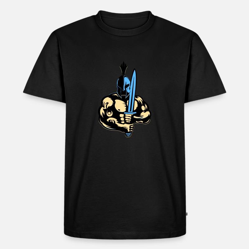 Sparta Warrior - Männer Premium Bio T-Shirt - Schwarz