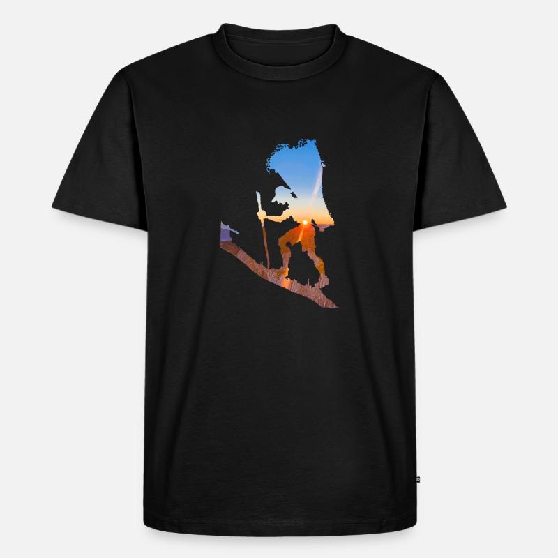 Mann mit Heukorb - Männer Premium Bio T-Shirt - Schwarz