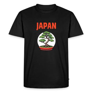 Bonsai Japan Tree - Men's Premium Organic T-Shirt - black - Front - Nico (187cm)