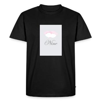 Cloud Nine Grey and Pink with Fluffy Clouds - Men's Premium Organic T-Shirt - black - Front - Nico (187cm)
