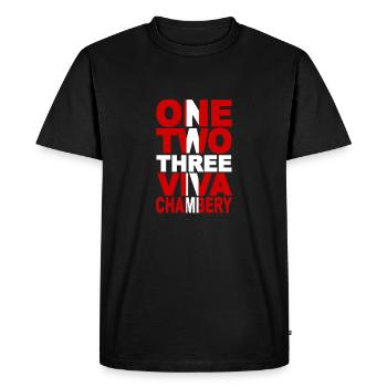 ONE TWO THREE VIVA CHAMBERY ! - T-shirt Premium bio Homme - noir - Devant - Nico (187cm)