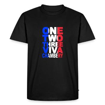 ONE TWO THREE CHAMBERY - T-shirt Premium bio Homme - noir - Devant - Nico (187cm)
