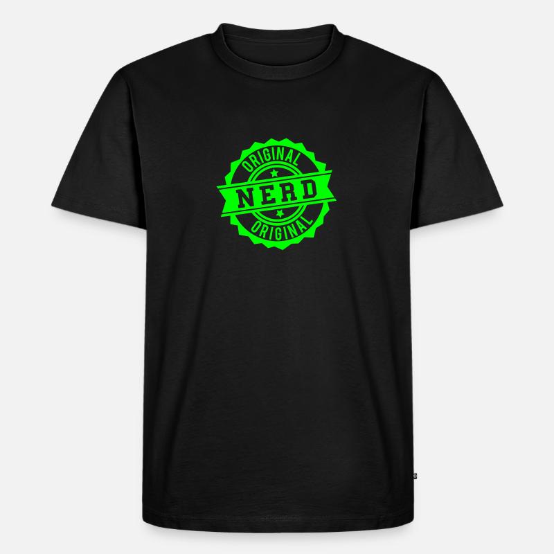 Nerd - Männer Premium Bio T-Shirt - Schwarz