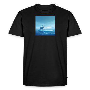 Vache sur la glace - T-shirt Premium bio Homme - noir - Devant - Nico (187cm)