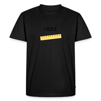 Axalea Ruler Collection 📏 - I Rule - Men's Premium Organic T-Shirt - black - Front - Nico (187cm)