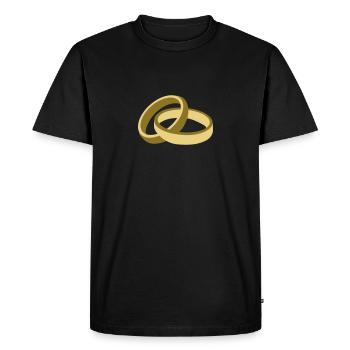 Bagues Mariage - T-shirt Premium bio Homme - noir - Devant - Nico (187cm)