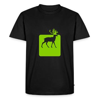 cerf eligogne forêt animal - T-shirt Premium bio Homme - noir - Devant - Nico (187cm)