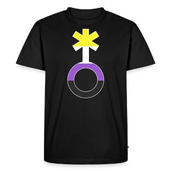Nonbinary Gender Neutral Symbol Nonbinary - Men's Premium Organic T-Shirt - black - Front - Nico (187cm)