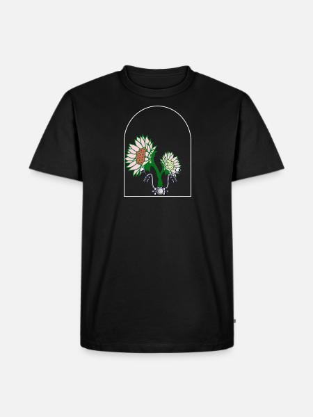ÜBER DEM FENSTER BLUME - Männer Premium Bio T-Shirt - Schwarz