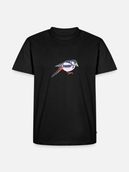 Great spotted woodpecker - Men's Premium Organic T-Shirt - black