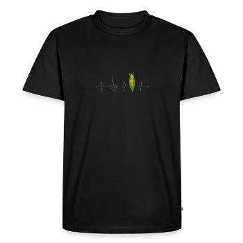 Corn Heartbeat - Men's Premium Organic T-Shirt - black - Front - Nico (187cm)