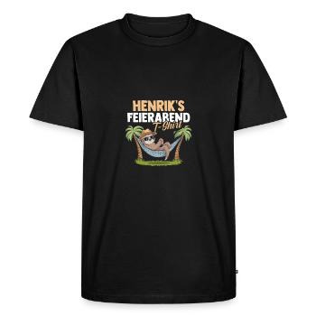 Paresseux Henrik - T-shirt Premium bio Homme - noir - Devant - Nico (187cm)
