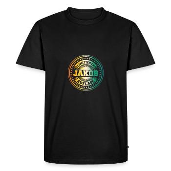 Jacob - T-shirt Premium bio Homme - noir - Devant - Nico (187cm)