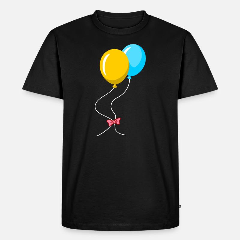 Luftballons Ballon - Männer Premium Bio T-Shirt - Schwarz