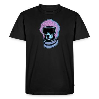 Synthwave Caniche Chien Chiot - T-shirt Premium bio Homme - noir - Devant - Nico (187cm)