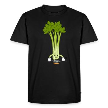Celery Chef Cooking Cute Celery Vegetables - Men's Premium Organic T-Shirt - black - Front - Nico (187cm)