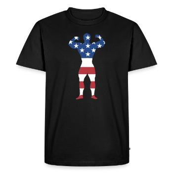 Sport Us Drapeau Musculation - T-shirt Premium bio Homme - noir - Devant - Nico (187cm)