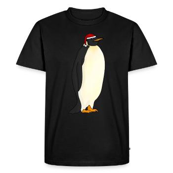 Christmas Penguin - Men's Premium Organic T-Shirt - black - Front - Nico (187cm)