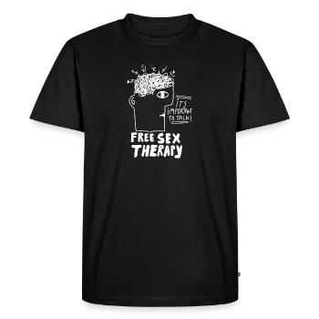Otis Sex Therapy Blanc - T-shirt Premium bio Homme - noir - Devant - Nico (187cm)