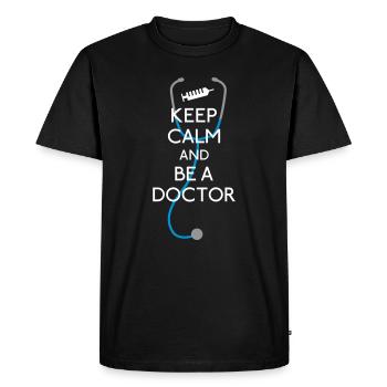 Keep Calm Doctor - T-shirt Premium bio Homme - noir - Devant - Nico (187cm)