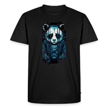 Cyber panda - Men's Premium Organic T-Shirt - black - Front - Nico (187cm)