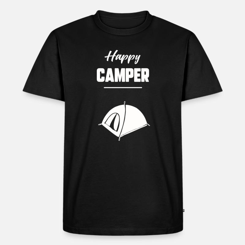 Glücklicher Camper - Männer Premium Bio T-Shirt - Schwarz