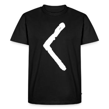 Elder Futhark Rune Kenaz - Letter C & K - Men's Premium Organic T-Shirt - black - Front - Nico (187cm)