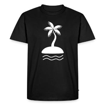 Palm Tree White Holiday Summer T-shirt - Men's Premium Organic T-Shirt - black - Front - Nico (187cm)
