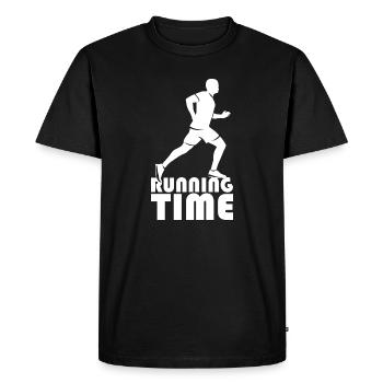 running time icon logo icon graphic illustration - Men's Premium Organic T-Shirt - black - Front - Nico (187cm)