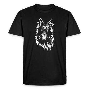 Groenendael Head "Black Edition" - Men's Premium Organic T-Shirt - black - Front - Nico (187cm)