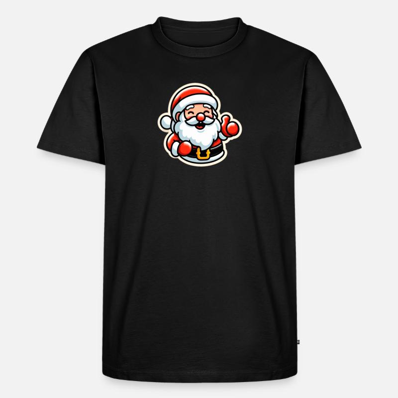 Fröhlicher Weihnachtsmann Daumenhoch - Männer Premium Bio T-Shirt - Schwarz