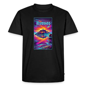 Motif souvenir de Belgrade, Serbie - T-shirt Premium bio Homme - noir - Devant - Nico (187cm)