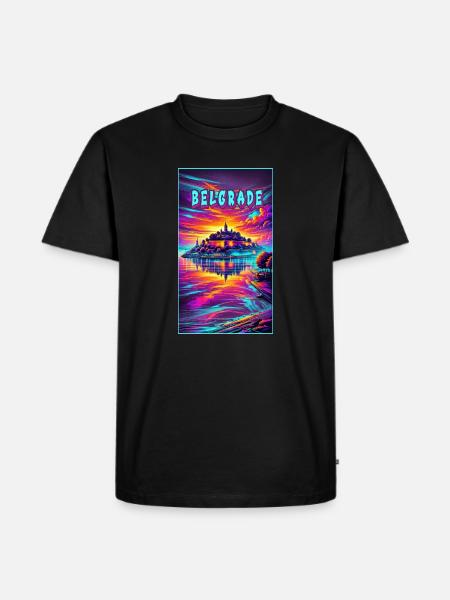 Belgrade Serbia souvenir design - Men's Premium Organic T-Shirt - black