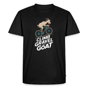 Goat Biking Adventure T-Shirt - Men's Premium Organic T-Shirt - black - Front - Nico (187cm)