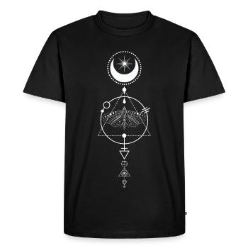 Glyphe d’alchimie de papillon de nuit céleste - T-shirt Premium bio Homme - noir - Devant - Nico (187cm)