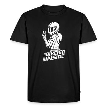 Motard à l’intérieur (couleur changeable) - T-shirt Premium bio Homme - noir - Devant - Nico (187cm)