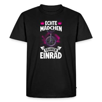 Vraie fille en monocycle - T-shirt Premium bio Homme - noir - Devant - Nico (187cm)