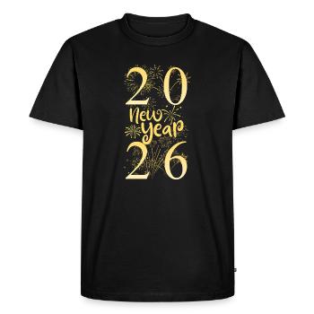 Happy New Year 2026 New Year New Year - T-shirt Premium bio Homme - noir - Devant - Nico (187cm)