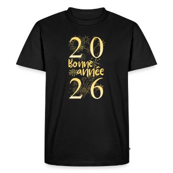 Happy New Year 2026 New Year New Year - T-shirt Premium bio Homme - noir - Devant - Nico (187cm)
