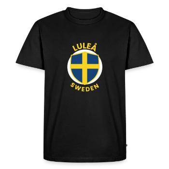 Luleå Shield Sweden Flag - Men's Premium Organic T-Shirt - black - Front - Nico (187cm)