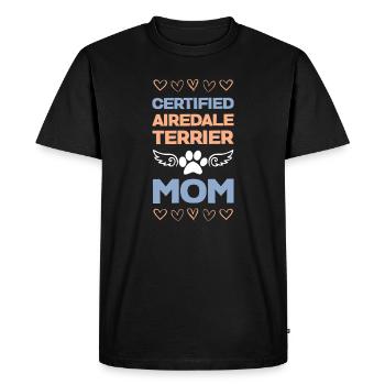 Maman Airedale Terrier - T-shirt Premium bio Homme - noir - Devant - Nico (187cm)