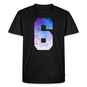 numéro 6 – Cadeau anniversaire 6 ans - T-shirt Premium bio Homme - noir - Devant - Nico (187cm)