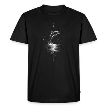 Motif d’étoile de mer de la nuit des dauphins - T-shirt Premium bio Homme - noir - Devant - Nico (187cm)