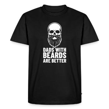 Les pères barbus sont meilleurs | Conception du crâne - T-shirt Premium bio Homme - noir - Devant - Nico (187cm)